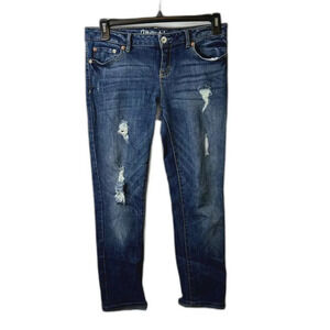 Aeropostale Bayla‎ Mid Wash Destructed Skinny Jean Size 8R